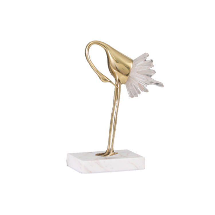 Premium Crystal Crane Home Decoration - Elegant Glass Bird Ornament