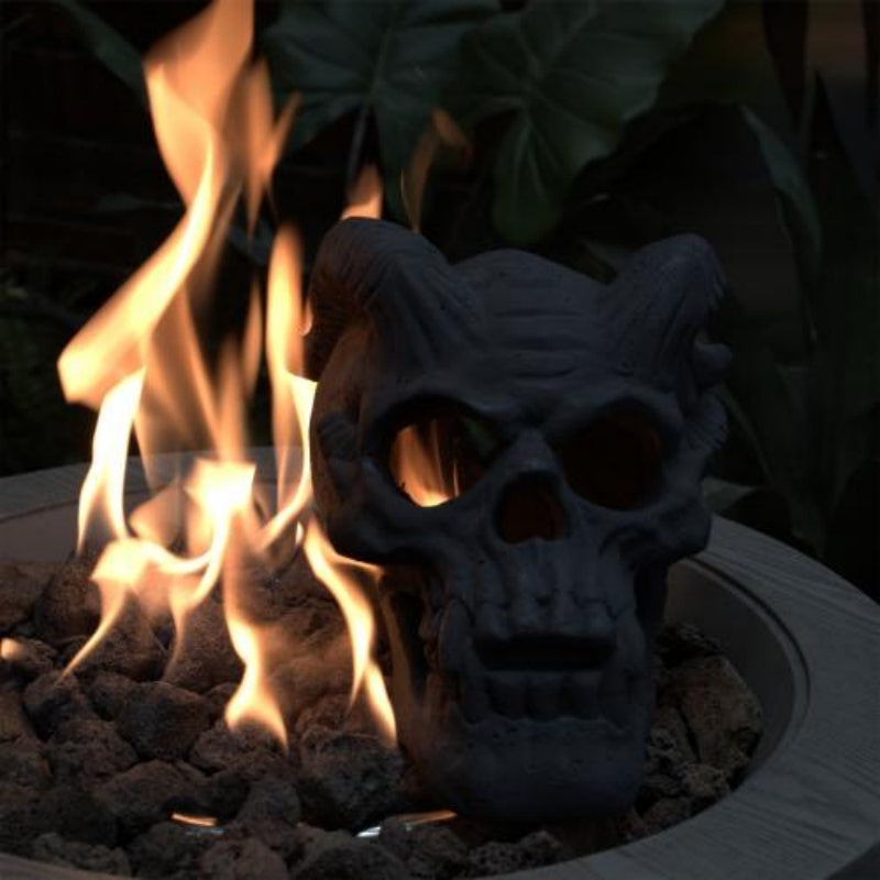 Fireproof Humanoid Skull Fire Pit - Refractory Material for Gas & Wood