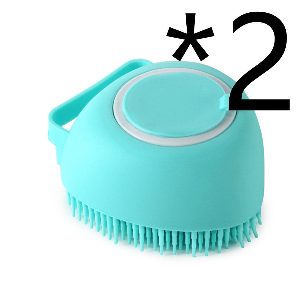 Silicone Dog Bath Massage Gloves Brush - Pet Grooming Tool with Shampoo Dispenser for Dogs & Cats