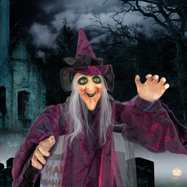 71in Life-Size Hanging Witch - Talking Halloween Decoration