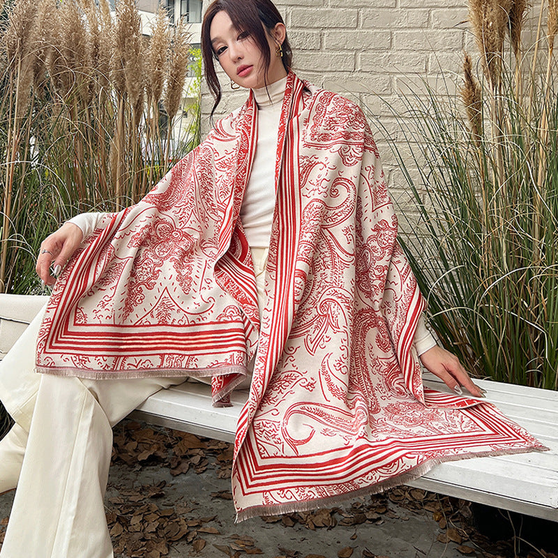 Women's Versatile Fashion Scarf - Thickened Warm Cashmere Winter Wrap