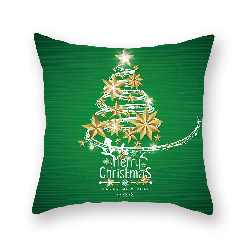 Christmas new peach skin cushion pillowcase
