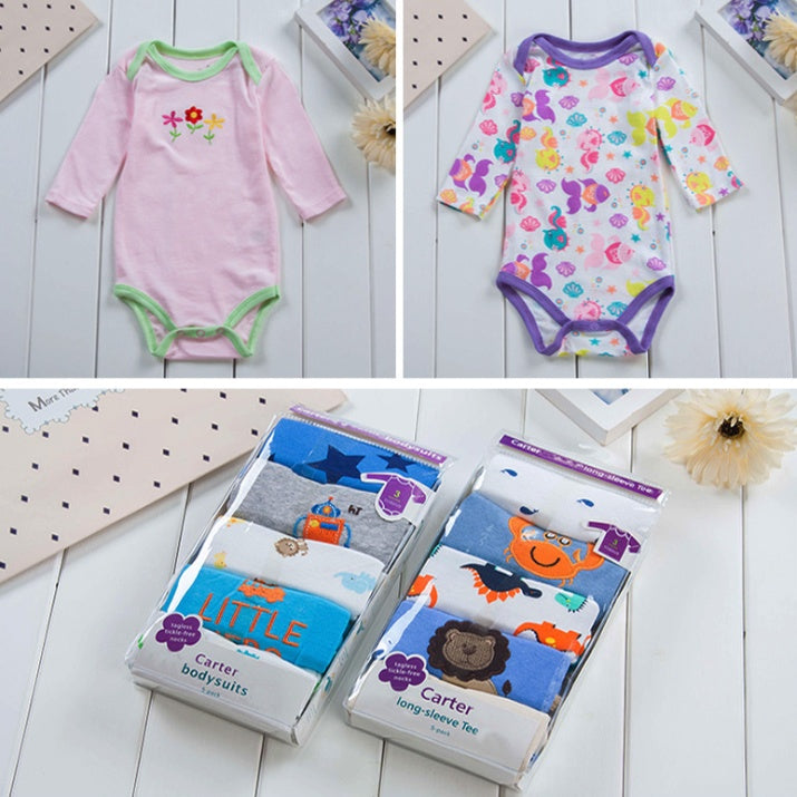 Long-Sleeved Cotton Baby Romper - Soft Triangle Bodysuit Onesie for Autumn