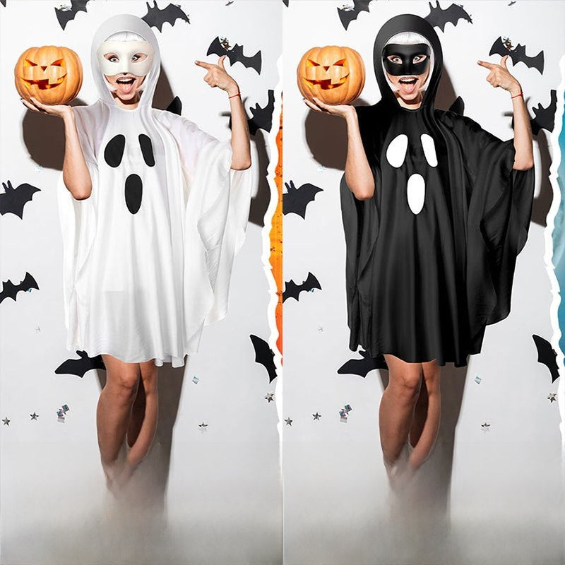 Halloween Women's Hooded Ghost Poncho - Party Costume