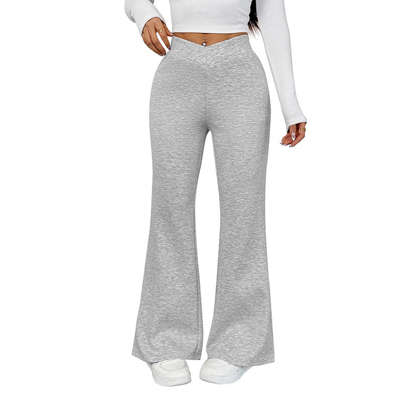 Women's Slim Fit Bootcut Trousers - Casual Daily Flare Leg Pants