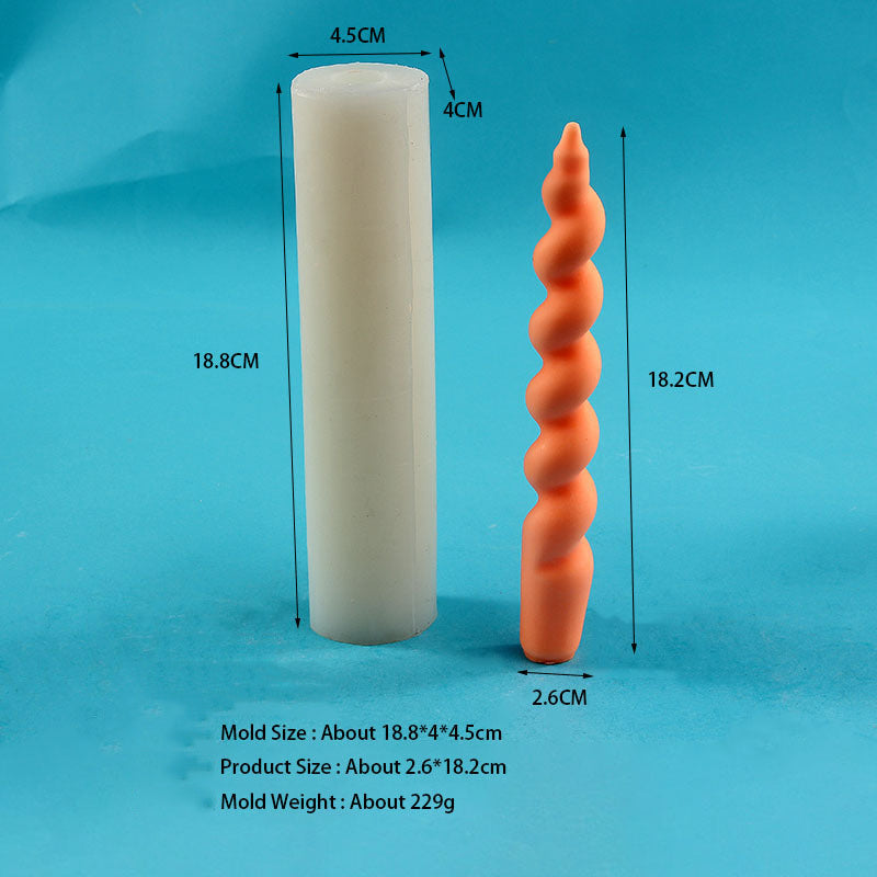 Home Decor Twist And Rotate The Spiral Rod Silicone Candle Mold