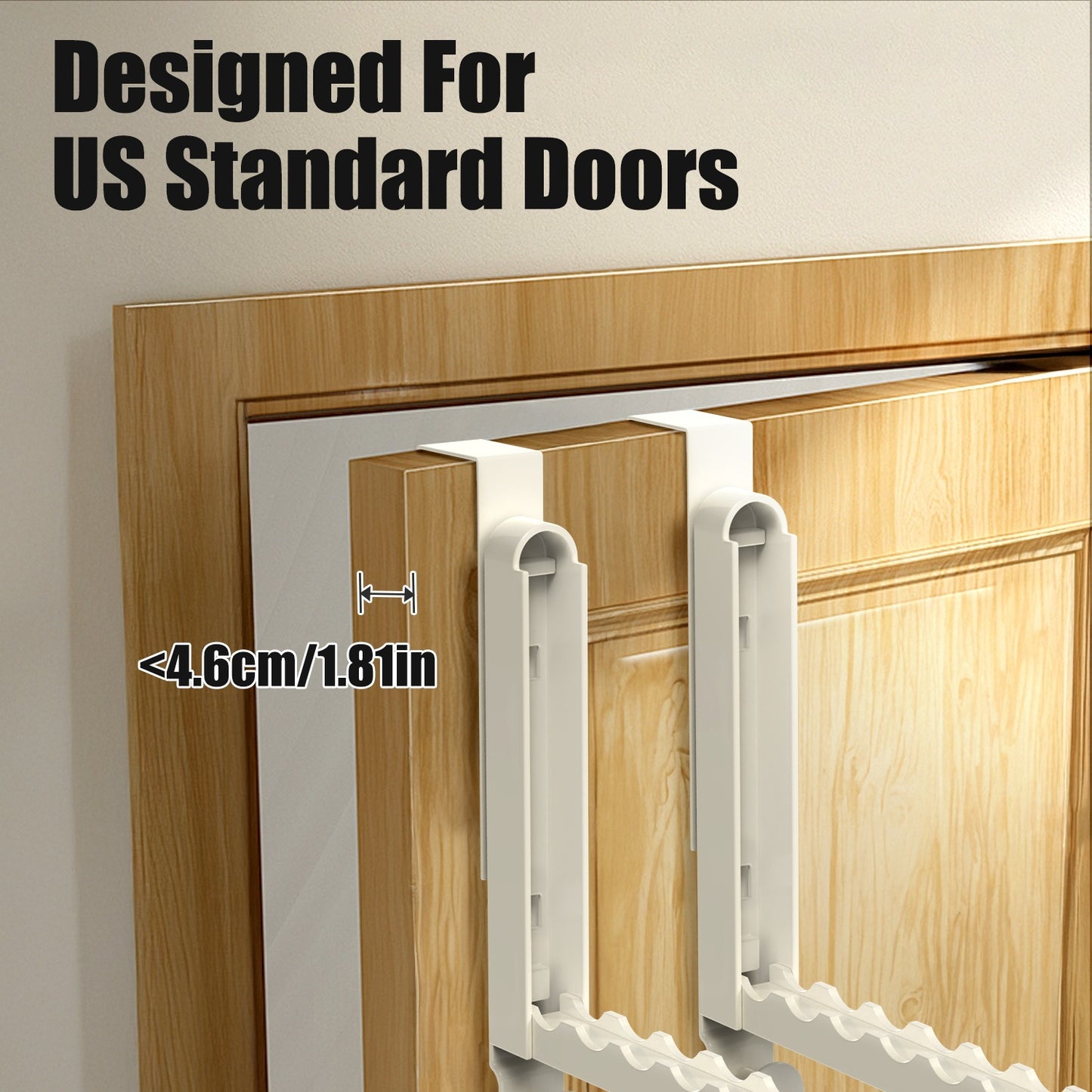 2Pcs Over The Door Hanger Hooks For Clothes Foldable Clothes Drying Rack For Laundry Coats Towels Portable Clothing Hanger Hook For 1.81In Thickness Door Maximum