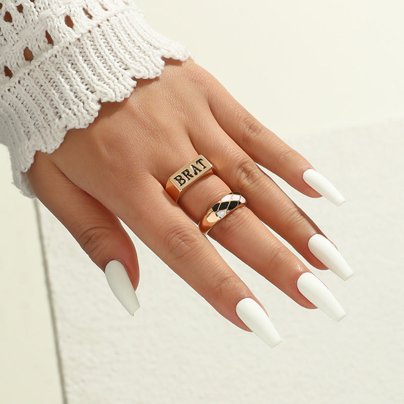 Fashion OL Pearl Ring Three Piece Set