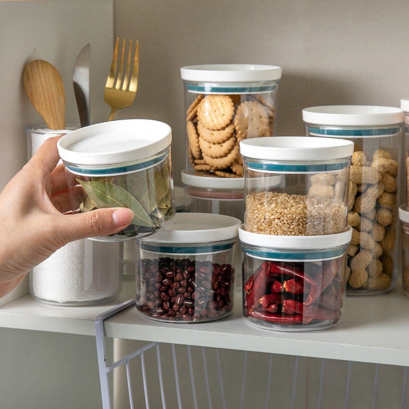 Clear Plastic Storage Jars - Microwave Safe Kitchen Containers Set