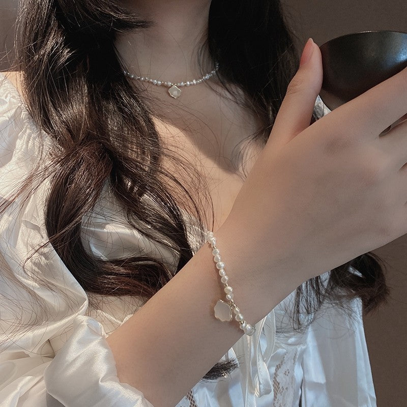 Freshwater Pearl & Shell Jewelry Set - Necklace & Bracelet Collection