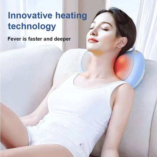 Massage The Back And Neck With Heated, Kneading Deep Tissue Massage Pillows