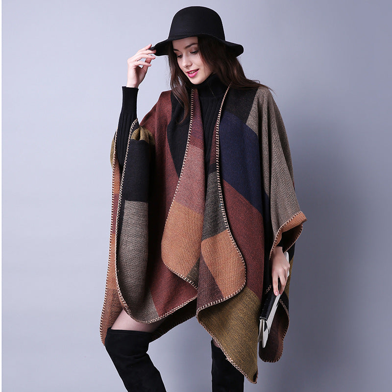 Leopard Print Artificial Cashmere Scarf - Women's Warm Winter Scarf