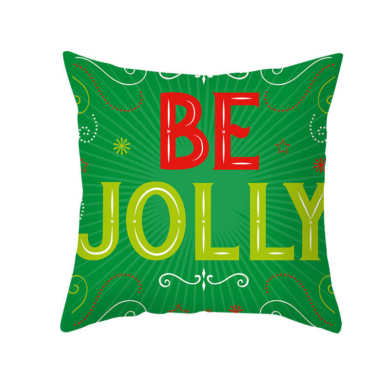 Cartoon Letter Printed French Velvet Cushion Cover