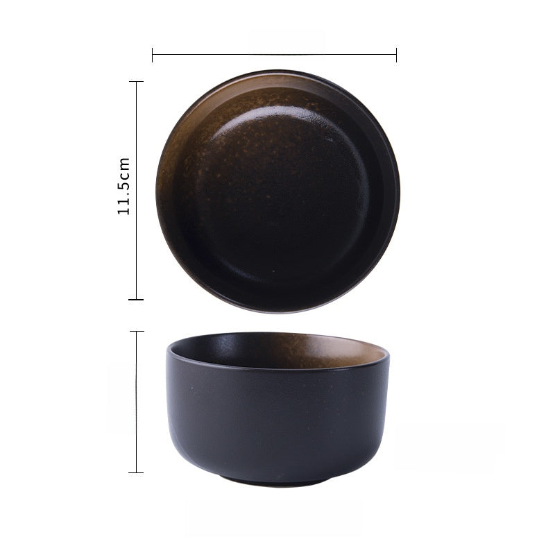 Japanese-Style Porcelain Rice Bowl - Microwave Safe Ceramic Dining Bowl