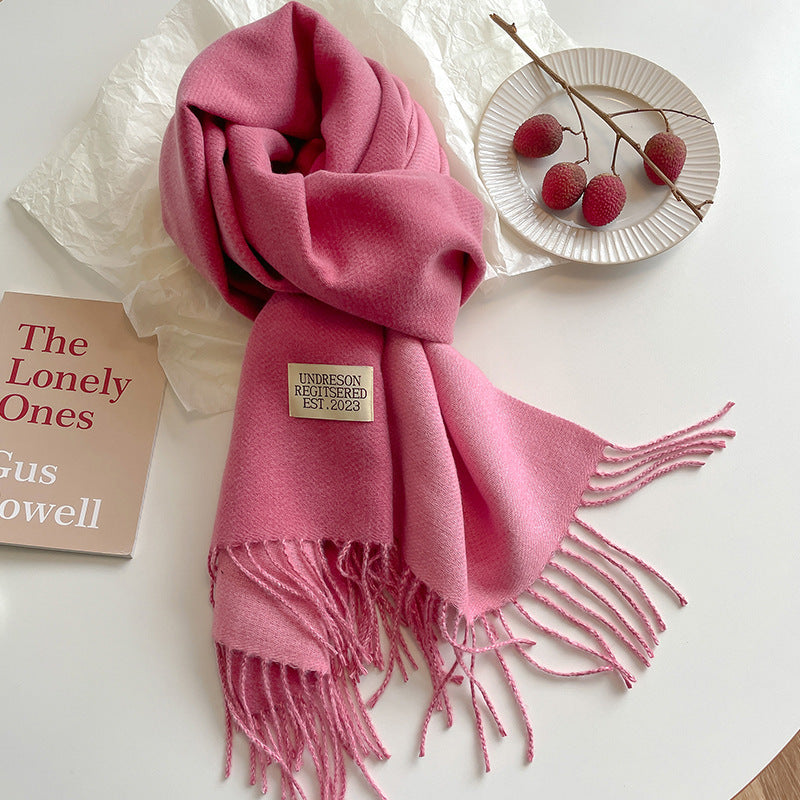 Double-Sided Artificial Cashmere Scarf - Women's Winter Warm Couple Scarf