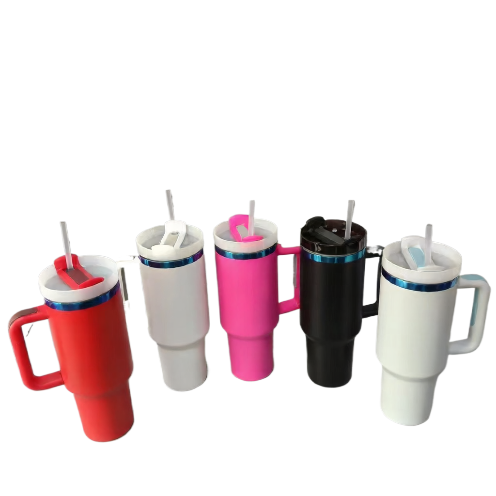 40oz Insulated Tumbler - Stainless Steel Travel Cup with Straw