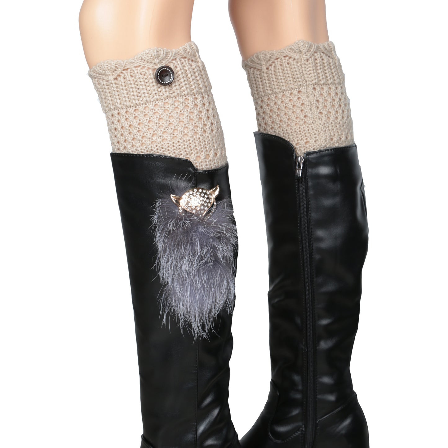 Women's Winter Crochet Knit Leg Warmers - 1 Pair