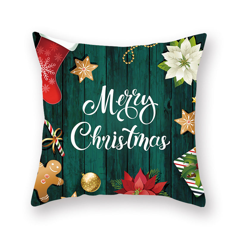 Christmas new peach skin cushion pillowcase