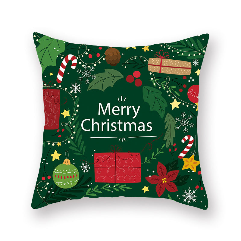 Christmas new peach skin cushion pillowcase