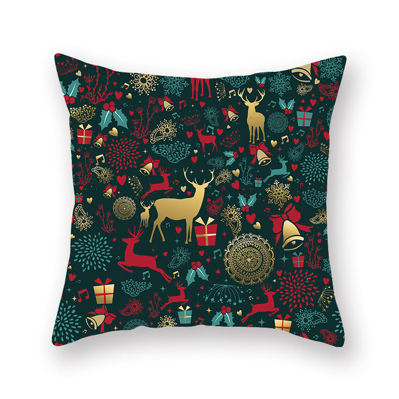Christmas new peach skin cushion pillowcase