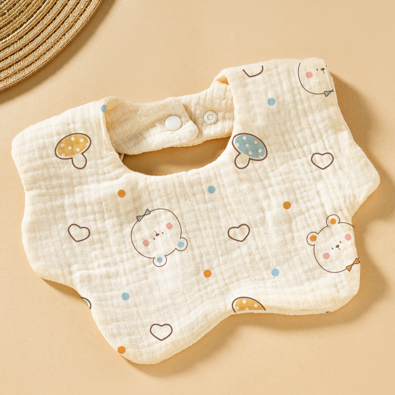 Baby Bib Set - 6-Layer Cotton Anti-Spill Round Bibs