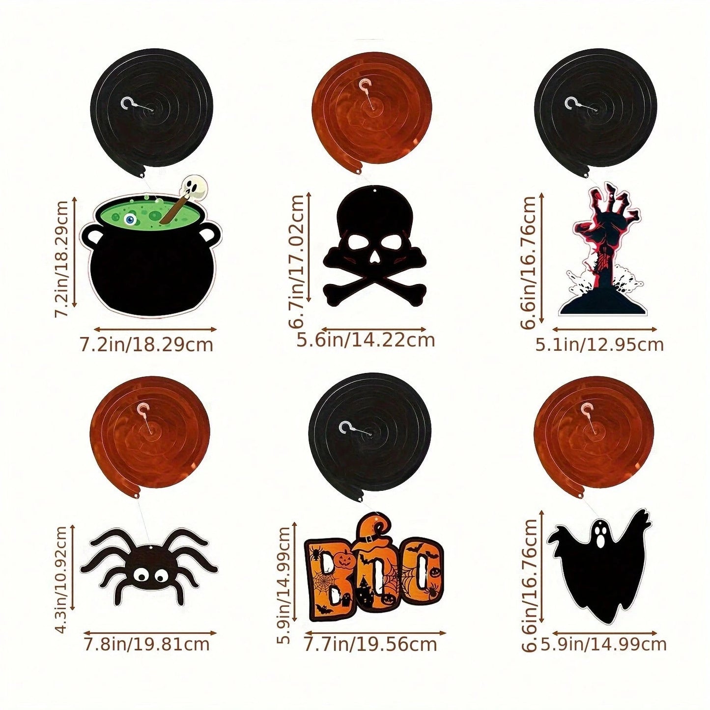 Halloween Hanging Swirl Decorations - 36 Pcs Spooky Ceiling Decor Set