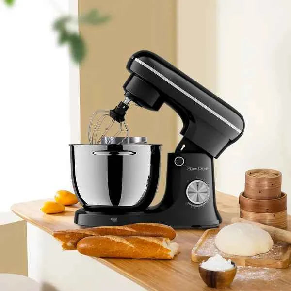 5L Electric Stand Mixer, 10 Speed Tilt-Head Food Mixer, Dough Mixer With Dishwasher Safe Stainless Steel Bowls, Dough Hook, Flat Beater, Whisk For Baking, Perfect For Family Kitchens, Black