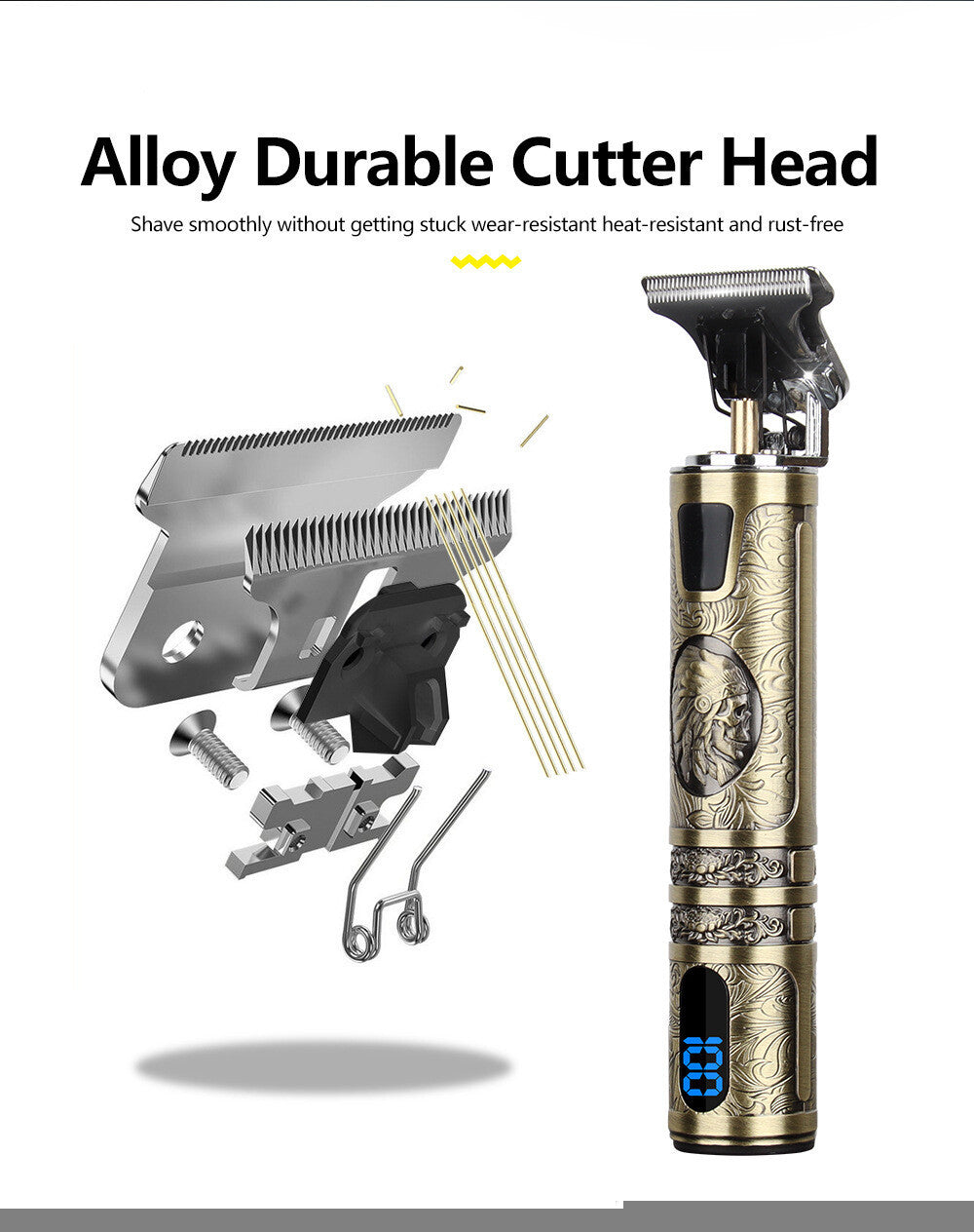 Beard Trimmer Hair Clippers Cordless Hair Cutting Kit Barber Shaving Machine For Men USB Rechargeable