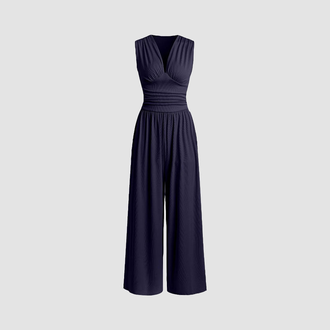 Sleeveless Knitted Wide Leg Jumpsuit