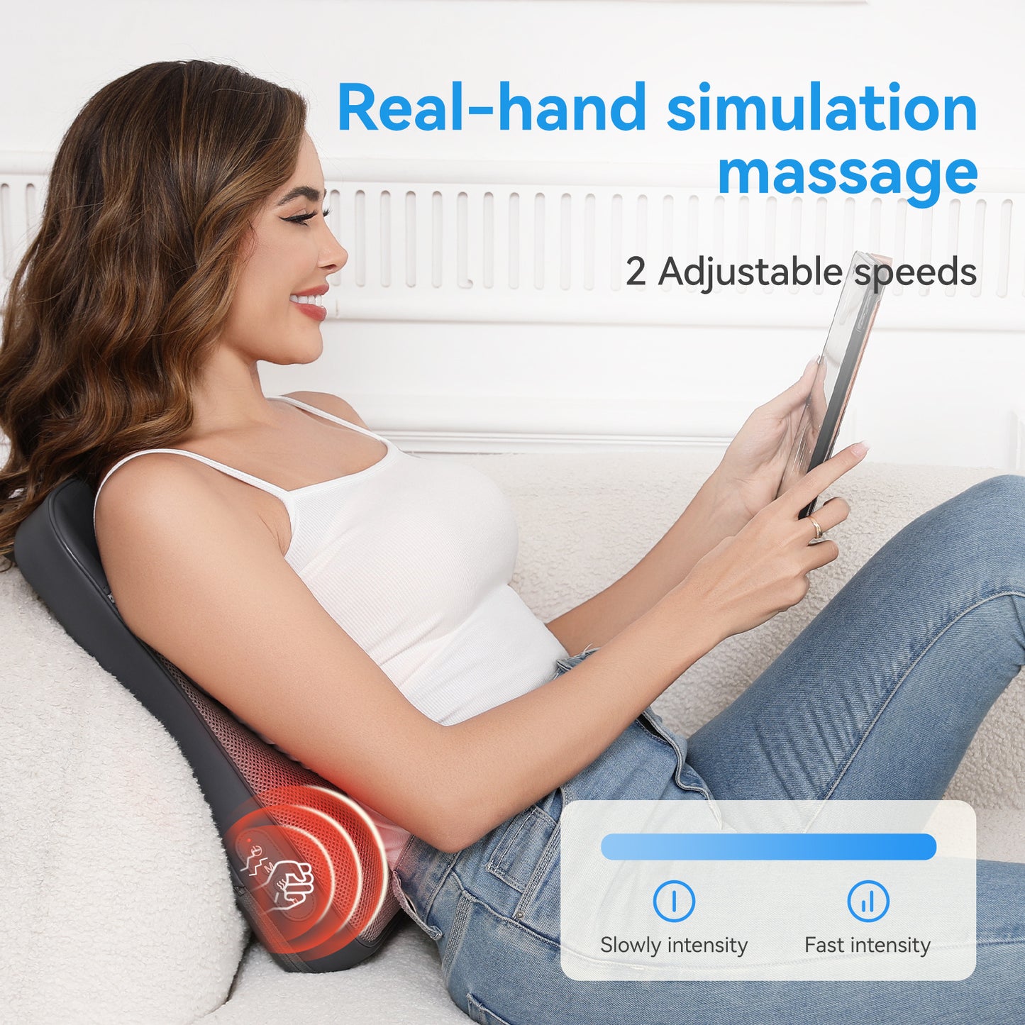 Short Walk Cushion Massager, Kneads And Heats The Waist And Back, Suitable For Office And Home Use, Portable Multi-functional Massage Device