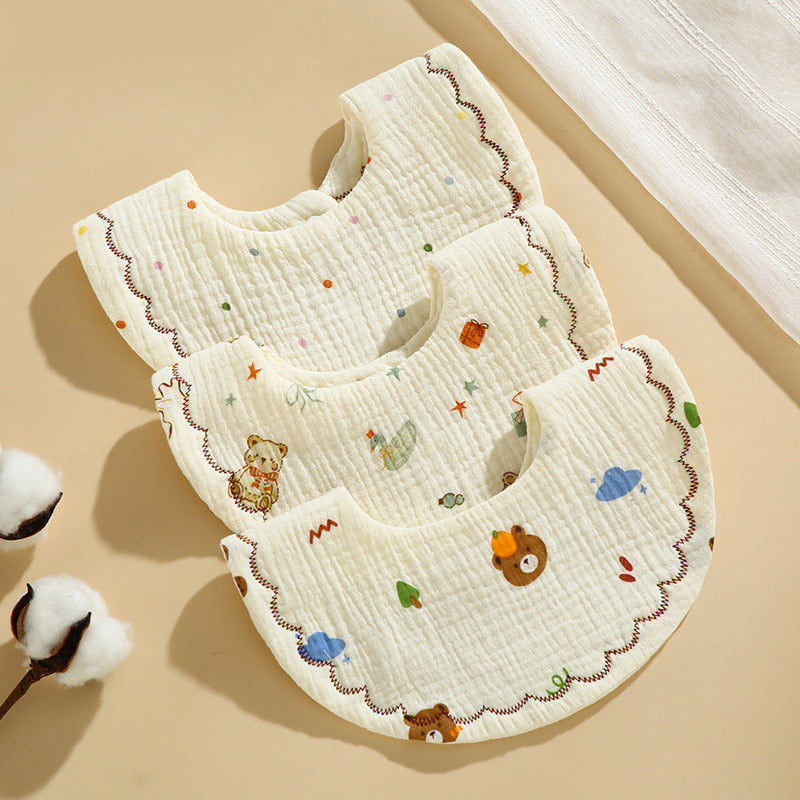 Baby Bib Set - 6-Layer Cotton Anti-Spill Round Bibs