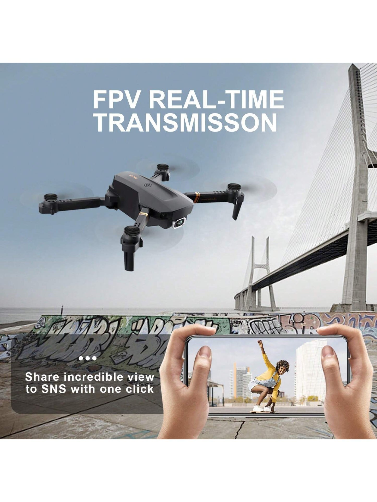 4DRC V4 Mini Drone - 4K Camera with 3 Batteries