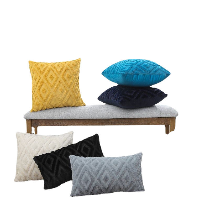 Soft Plush Pillow Lumbar Cushion Cover