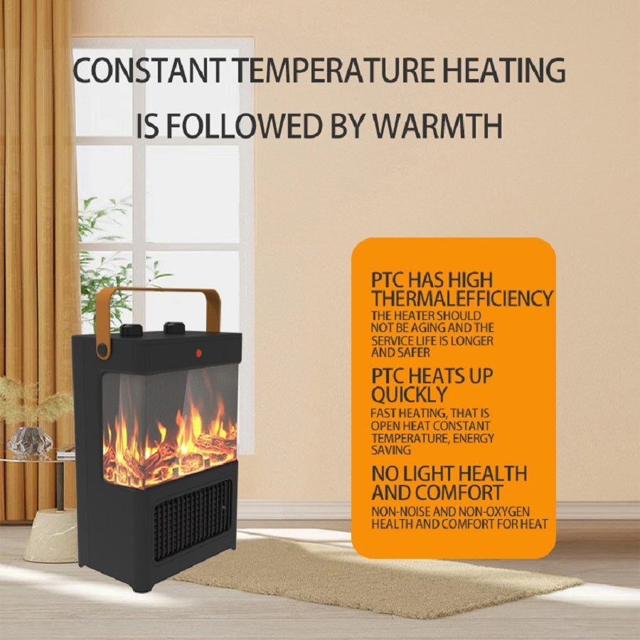 1500W Electric Fireplace Heater With Realistic 3D LED Flame, Overheat & Tip-Over Protection, Portable Indoor Heater For Home Office, Christmas Decorative Warmth