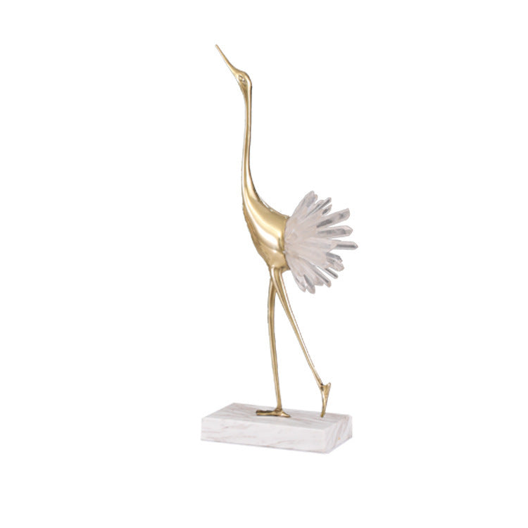 Premium Crystal Crane Home Decoration - Elegant Glass Bird Ornament