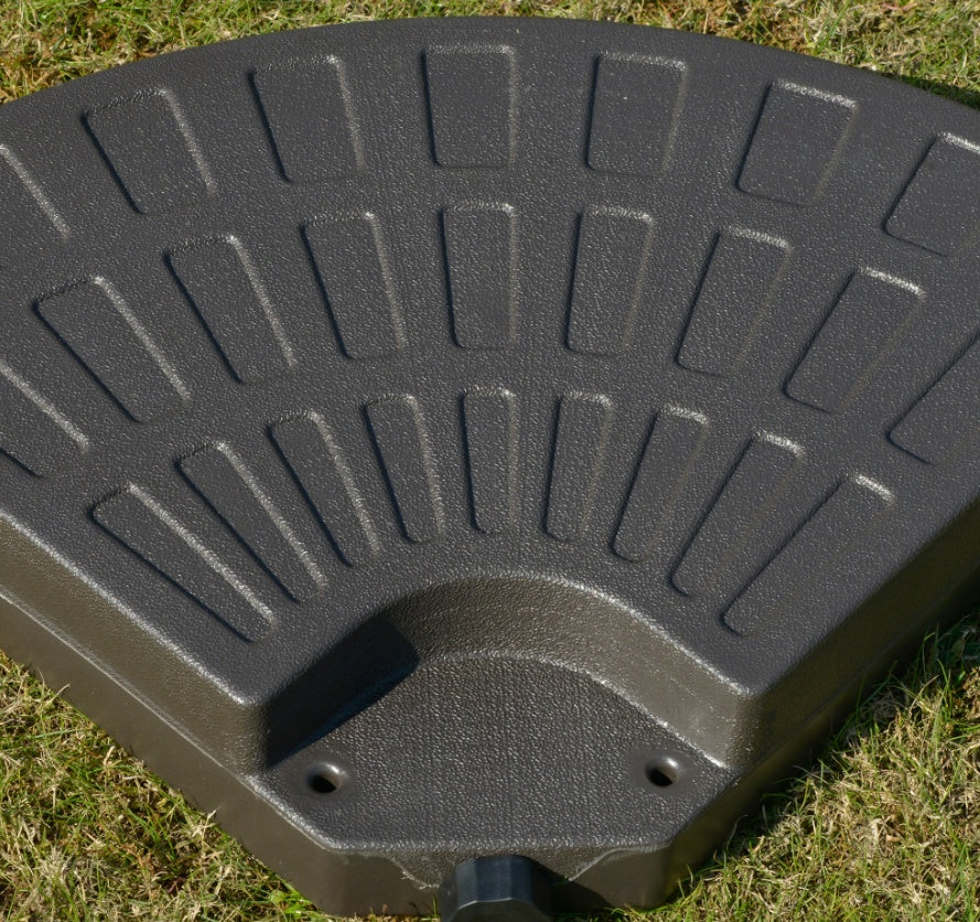 Cantilever Patio Umbrella Base Fan Shaped Weights With Handles Durable Material Coffee