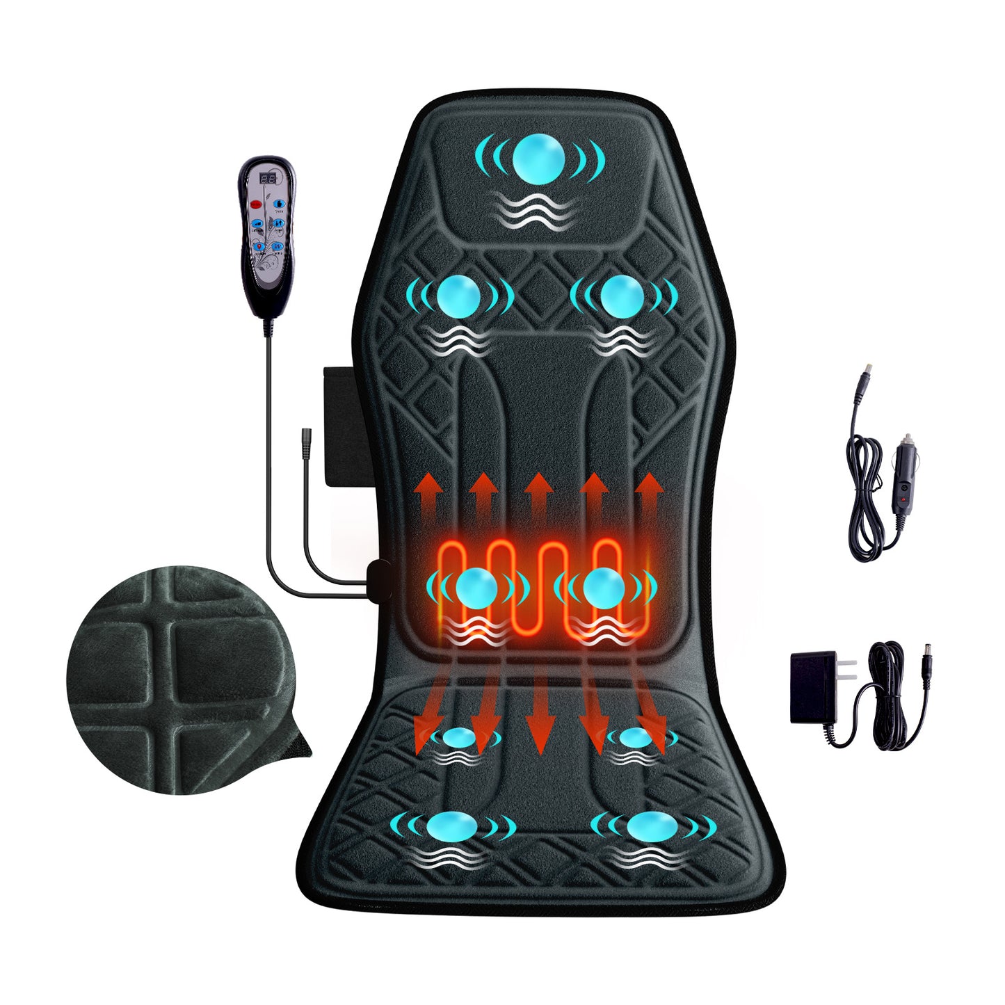 2025 New Model Massage Cushion, Neck And Back Kneading And Heating, 9 Levels Of Intensity,9 Modes, Home And Office Electric Massage Pad, Portable Multifunctional Massager, 10,20,30 Minutes Timer