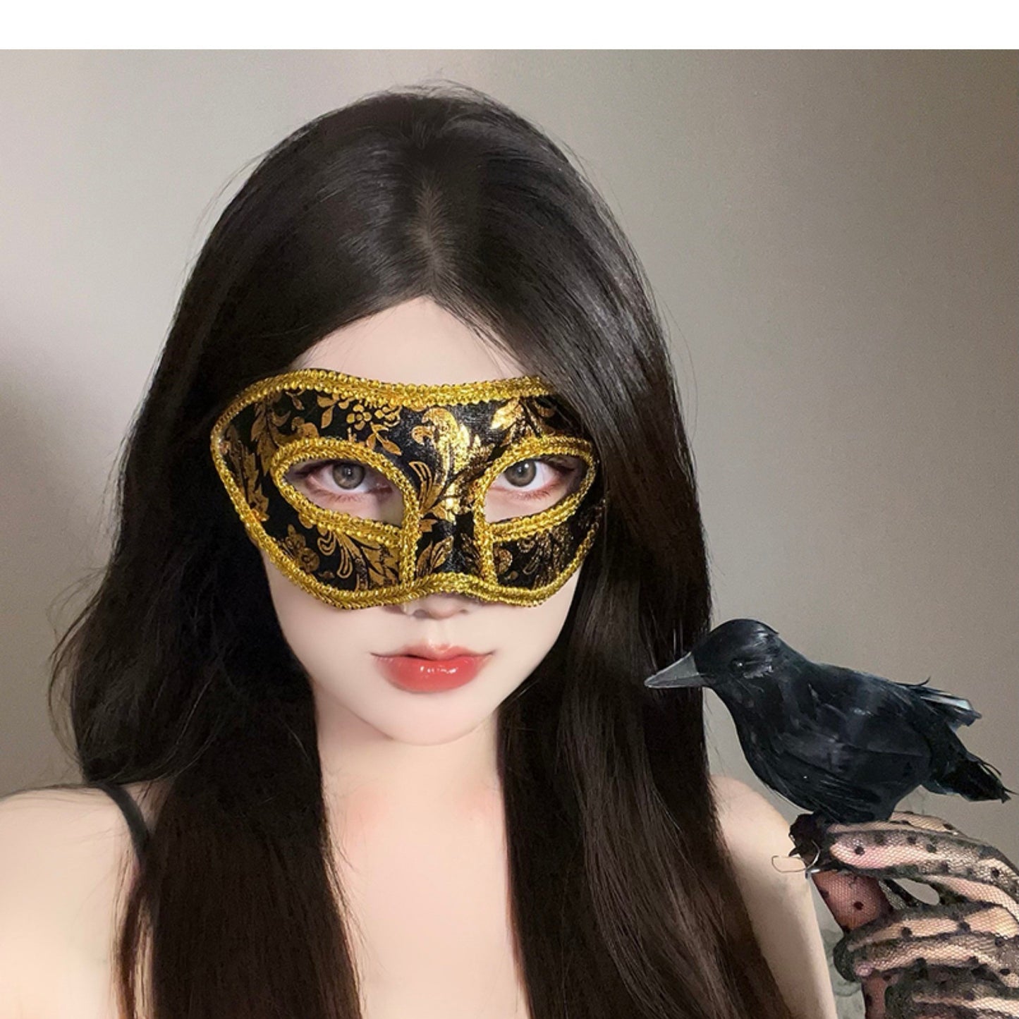 Halloween Half Face Mask - Werewolf White Design