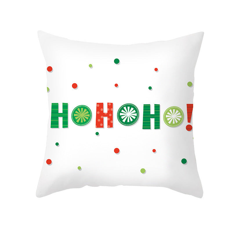 Cartoon Letter Printed French Velvet Cushion Cover