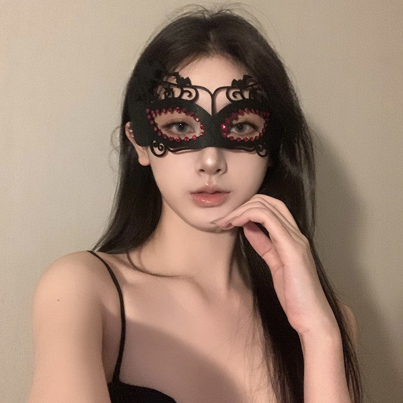 Halloween Half Face Mask - Werewolf White Design