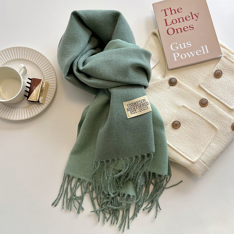 Double-Sided Artificial Cashmere Scarf - Women's Winter Warm Couple Scarf