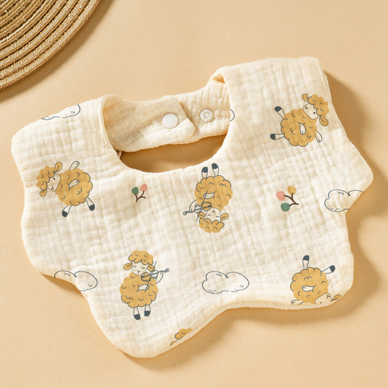 Baby Bib Set - 6-Layer Cotton Anti-Spill Round Bibs