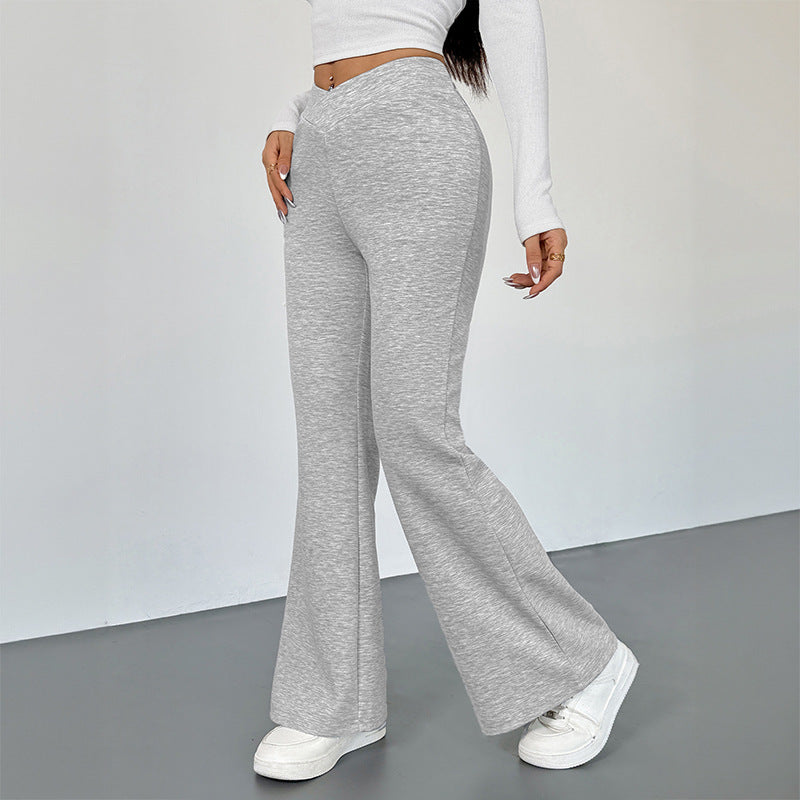 Women's Slim Fit Bootcut Trousers - Casual Daily Flare Leg Pants