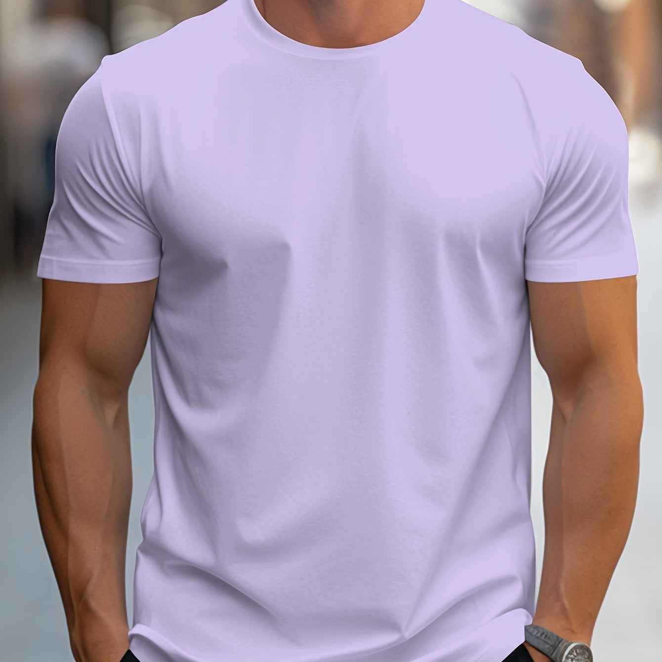 Men's Quick-Drying Breathable Sports T-Shirt - Round Neck Short Sleeve Athletic Tee