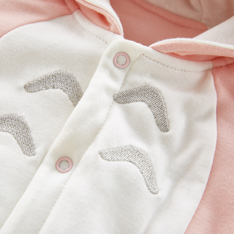 Padded Cotton Baby Romper - Hooded Winter Onesie for Newborns & Infants