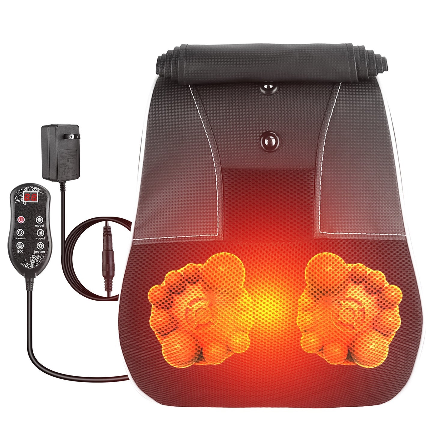 1Pc Back Massager With Heat 3D Kneading Massage Pillow Shiatsu Full Body Massager For Back Neck Waist Arm Abdomen Calf