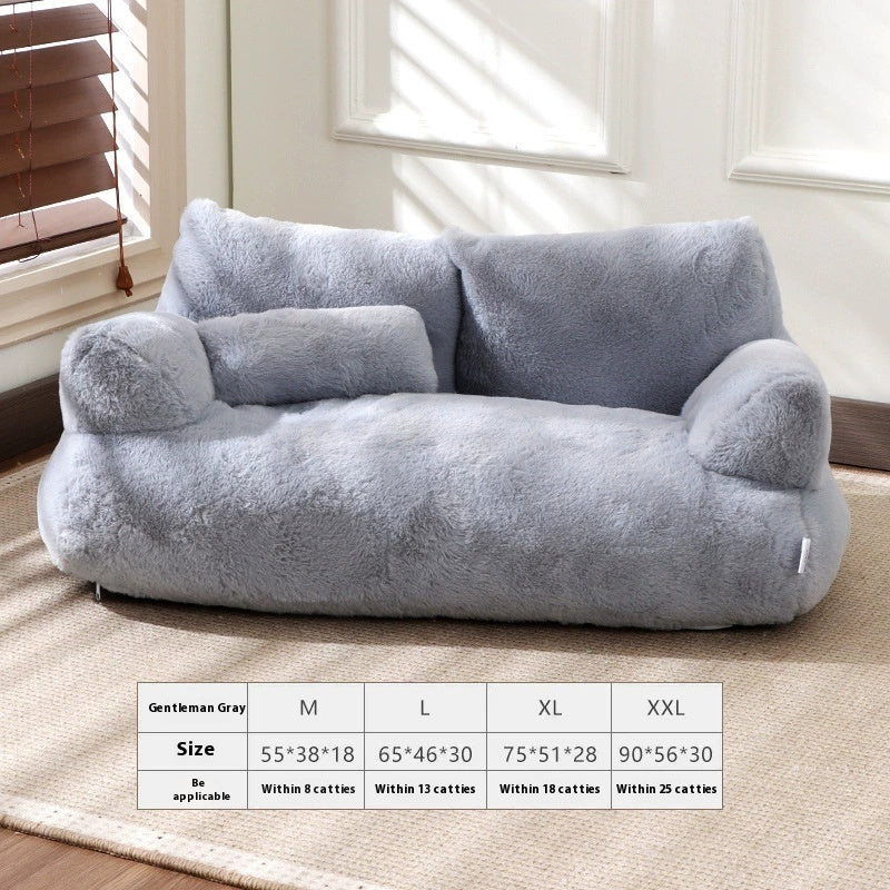 Flannel Warm Large Cat Sofa - Universal Pet Kennel Bed for Cats and Small Dogs