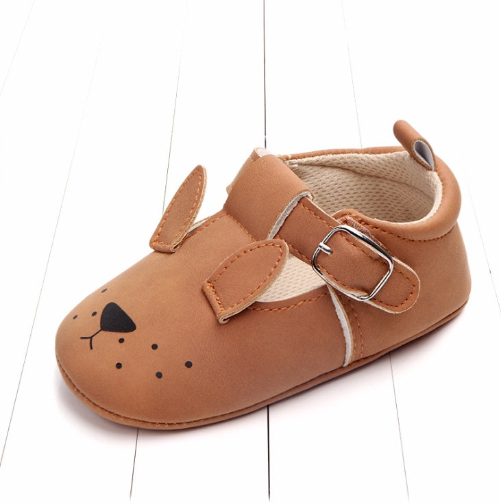 Cartoon Animal Baby Shoes - Soft Non-Slip Leather First Walking Shoes