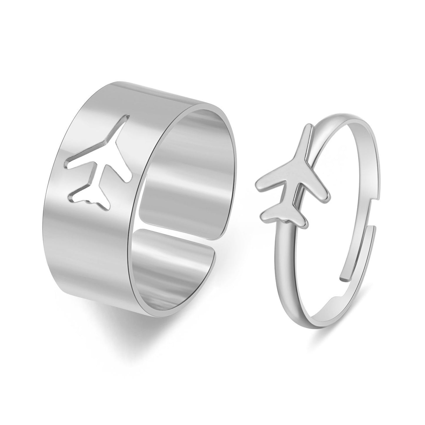 Hot Selling Creative Personality Butterfly 2-Piece Ring Set - Punk Style Couple Rings