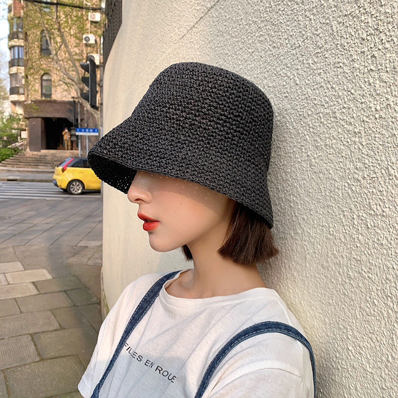 Women's Summer Straw Hat - Thin Beach Sun-Proof Hat